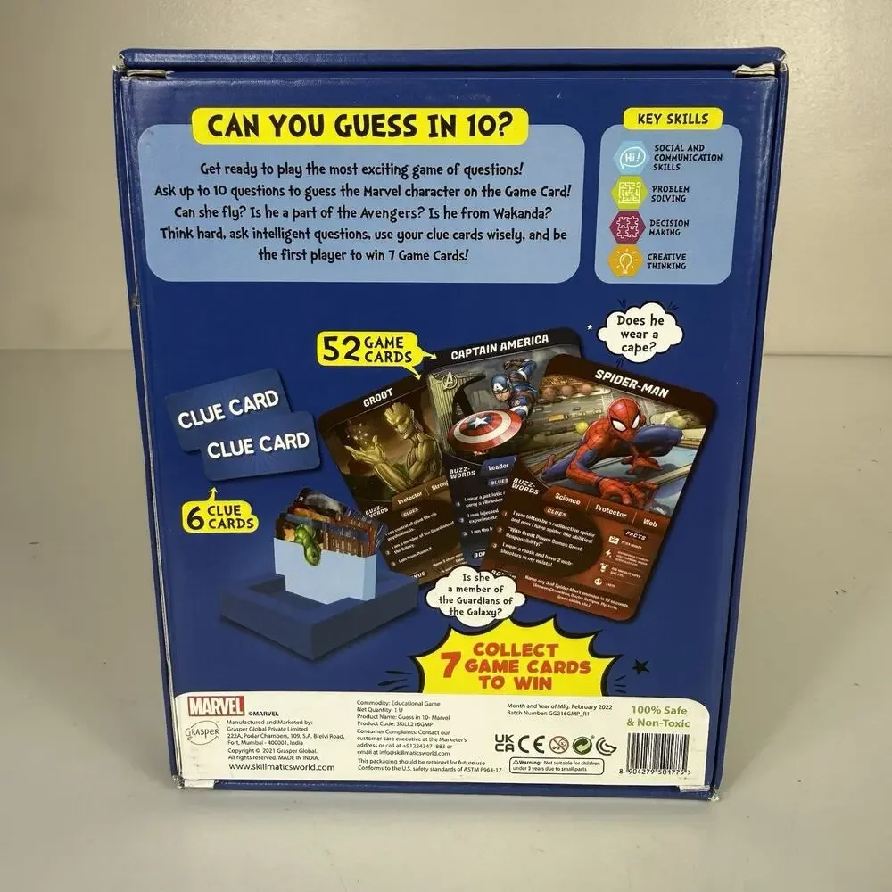 Skillmatics Guess In 10 Marvel Game New Boys Girls Adults Ages 8 & Up 2-6 Player